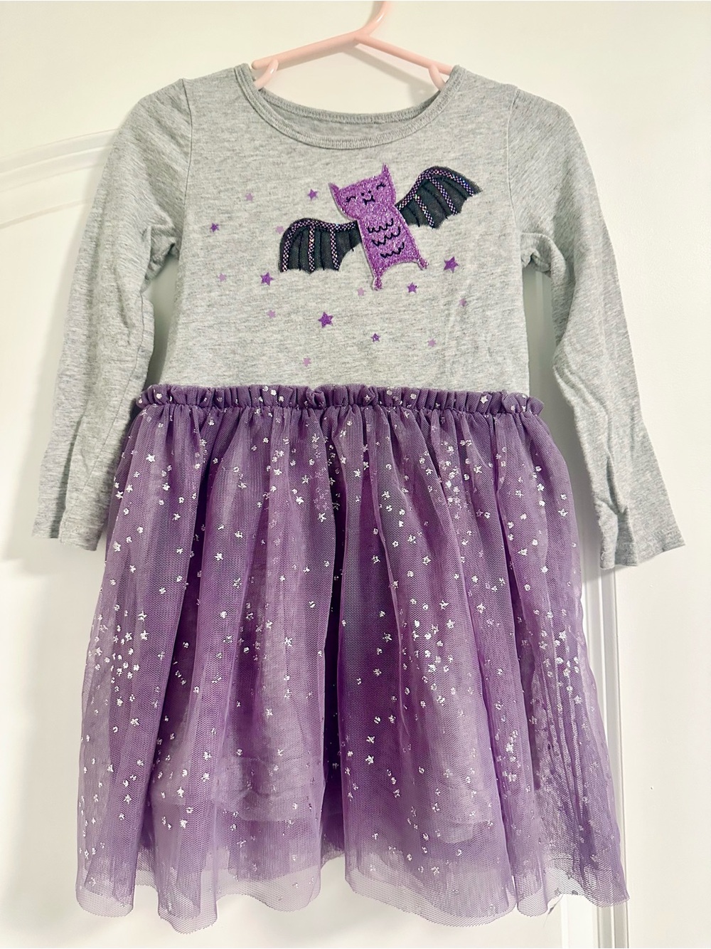 Gray & Purple Bat Tulle Dress